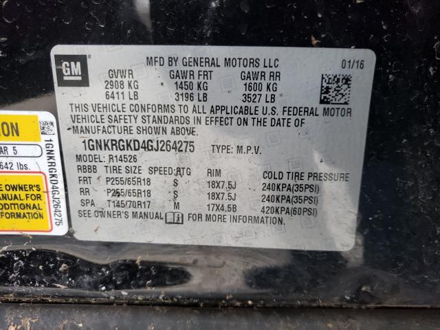 Photo 9 VIN: 1GNKRGKD4GJ264275 - CHEVROLET TRAVERSE L 