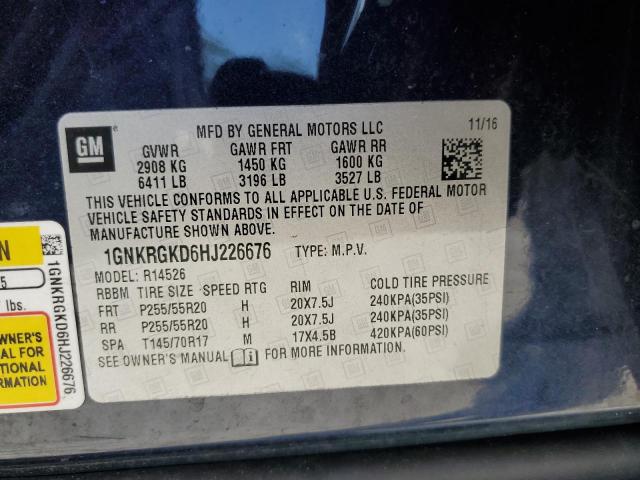 Photo 12 VIN: 1GNKRGKD6HJ226676 - CHEVROLET TRAVERSE L 