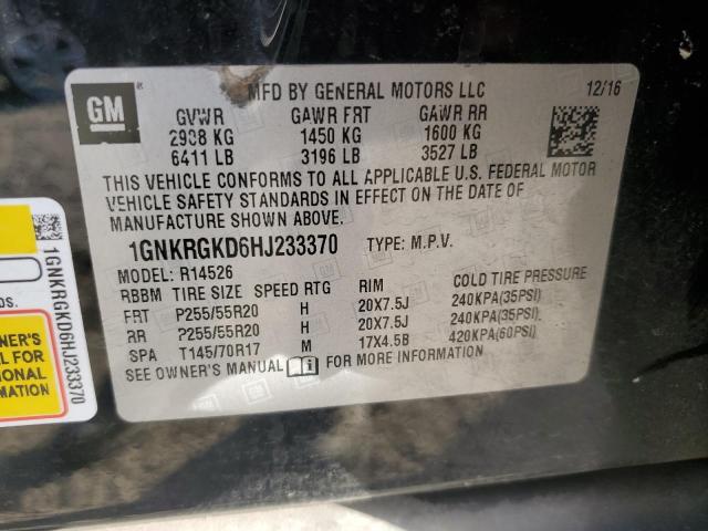 Photo 12 VIN: 1GNKRGKD6HJ233370 - CHEVROLET TRAVERSE L 