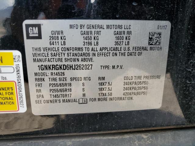 Photo 12 VIN: 1GNKRGKD6HJ262027 - CHEVROLET TRAVERSE L 