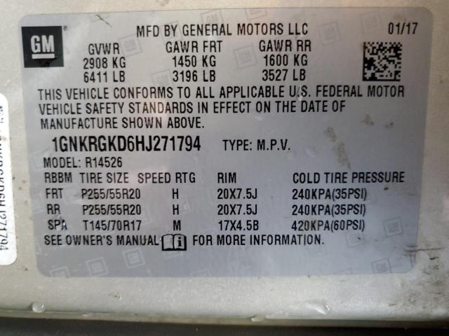 Photo 13 VIN: 1GNKRGKD6HJ271794 - CHEVROLET TRAVERSE L 