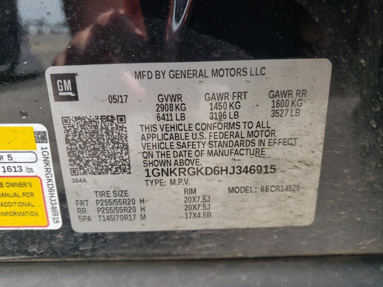 Photo 12 VIN: 1GNKRGKD6HJ346915 - CHEVROLET TRAVERSE 