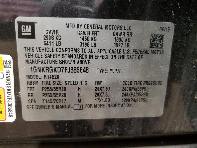 Photo 13 VIN: 1GNKRGKD7FJ385848 - CHEVROLET TRAVERSE 