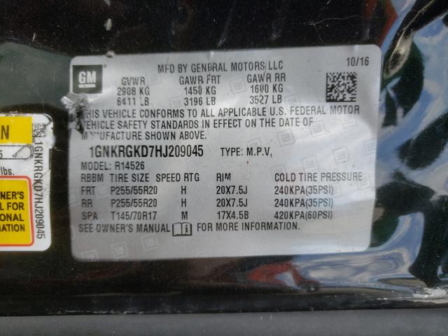 Photo 9 VIN: 1GNKRGKD7HJ209045 - CHEVROLET TRAVERSE L 