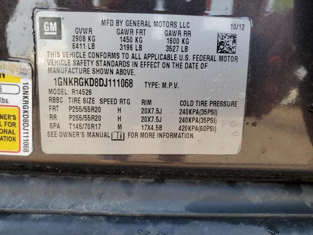 Photo 13 VIN: 1GNKRGKD8DJ111068 - CHEVROLET TRAVERSE L 