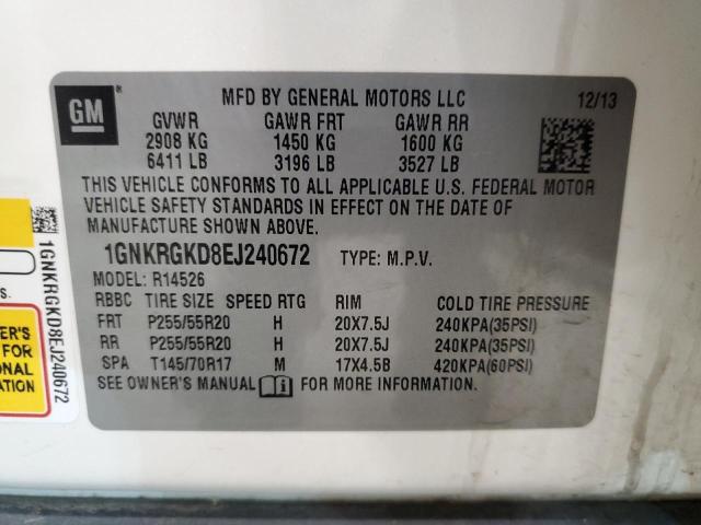 Photo 12 VIN: 1GNKRGKD8EJ240672 - CHEVROLET TRAVERSE L 