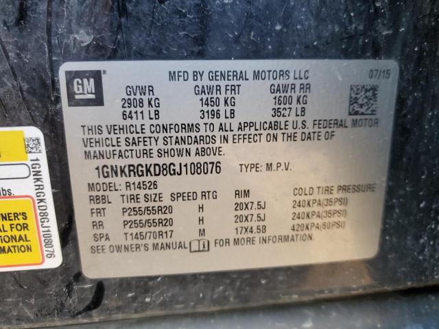 Photo 13 VIN: 1GNKRGKD8GJ108076 - CHEVROLET TRAVERSE L 