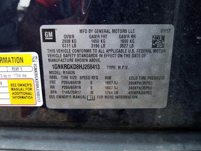 Photo 9 VIN: 1GNKRGKD8HJ268413 - CHEVROLET TRAVERSE L 