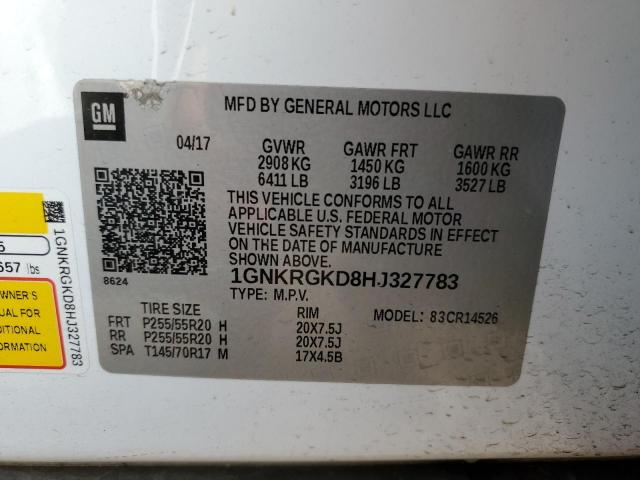 Photo 11 VIN: 1GNKRGKD8HJ327783 - CHEVROLET TRAVERSE 