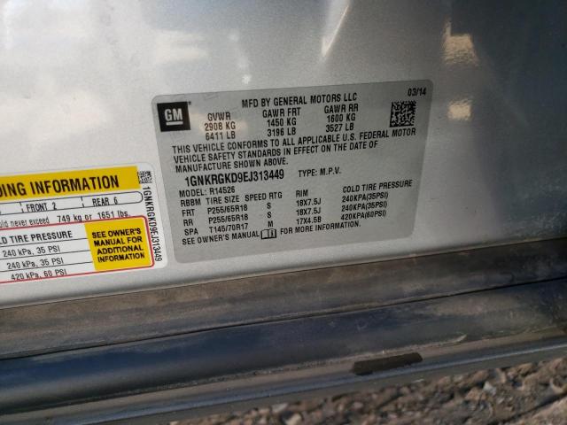 Photo 11 VIN: 1GNKRGKD9EJ313449 - CHEVROLET TRAVERSE 