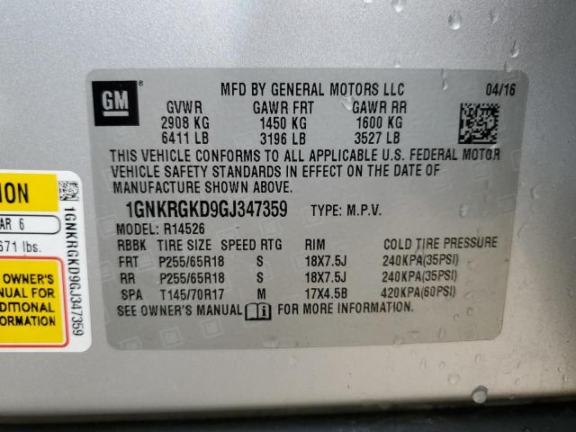 Photo 13 VIN: 1GNKRGKD9GJ347359 - CHEVROLET TRAVERSE L 