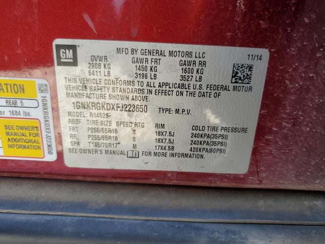 Photo 12 VIN: 1GNKRGKDXFJ223650 - CHEVROLET TRAVERSE L 