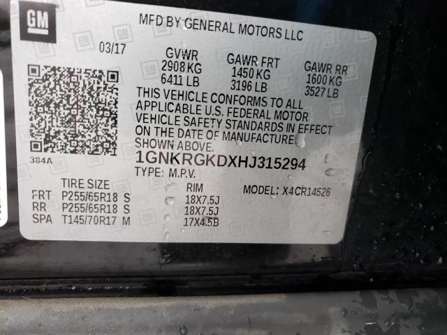 Photo 13 VIN: 1GNKRGKDXHJ315294 - CHEVROLET TRAVERSE L 