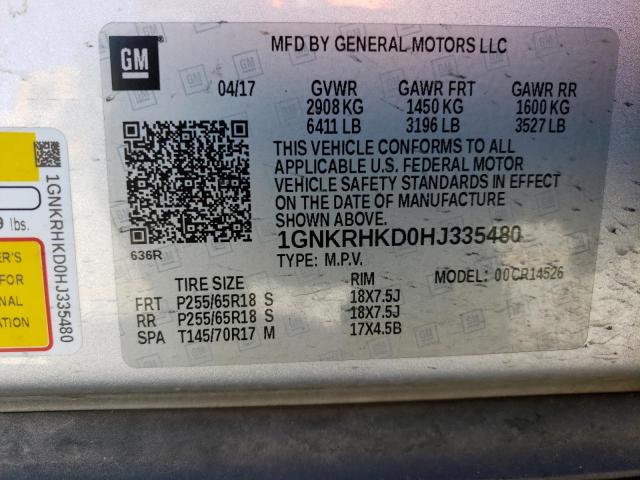 Photo 13 VIN: 1GNKRHKD0HJ335480 - CHEVROLET TRAVERSE 