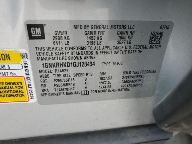 Photo 12 VIN: 1GNKRHKD1GJ128434 - CHEVROLET TRAVERSE 