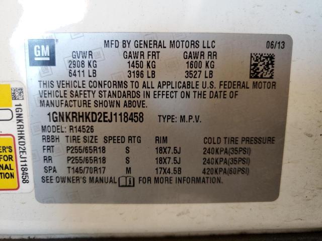 Photo 9 VIN: 1GNKRHKD2EJ118458 - CHEVROLET TRAVERSE L 