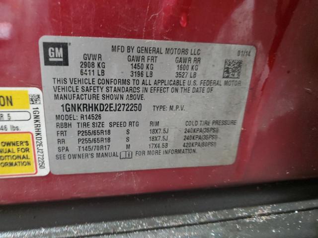 Photo 12 VIN: 1GNKRHKD2EJ272250 - CHEVROLET TRAVERSE L 