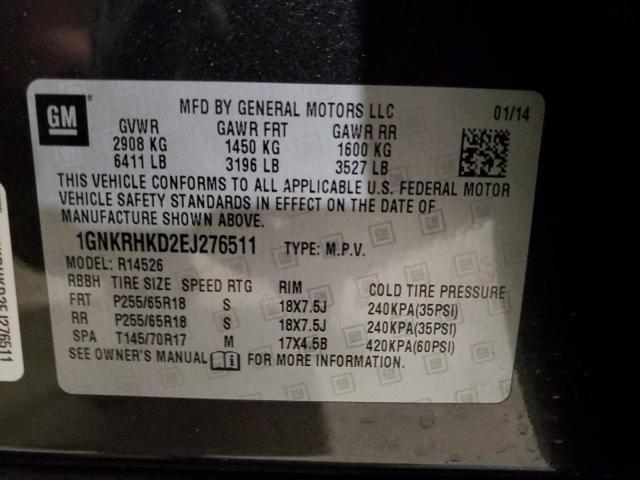 Photo 12 VIN: 1GNKRHKD2EJ276511 - CHEVROLET TRAVERSE 