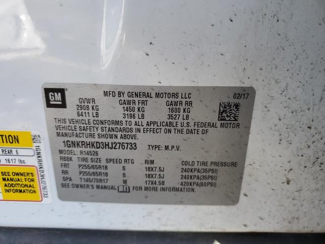 Photo 12 VIN: 1GNKRHKD3HJ276733 - CHEVROLET TRAVERSE 