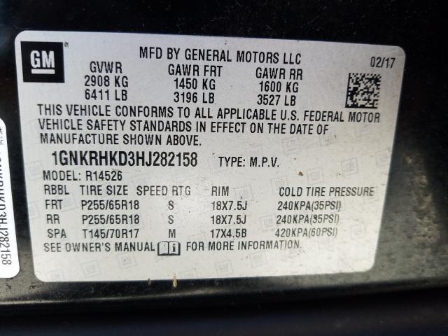 Photo 9 VIN: 1GNKRHKD3HJ282158 - CHEVROLET TRAVERSE L 