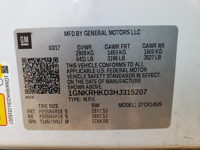 Photo 9 VIN: 1GNKRHKD3HJ315207 - CHEVROLET TRAVERSE L 