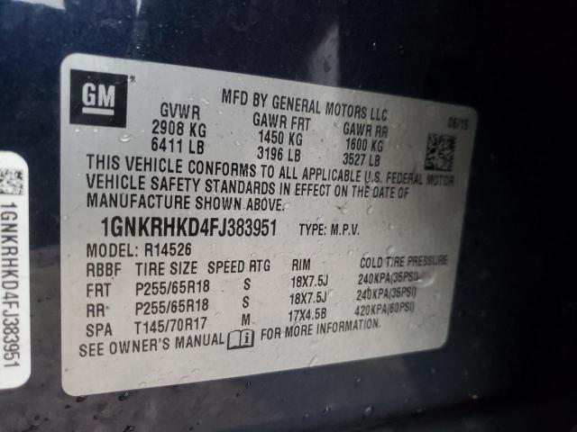 Photo 9 VIN: 1GNKRHKD4FJ383951 - CHEVROLET TRAVERSE L 