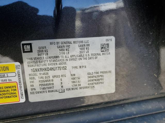 Photo 12 VIN: 1GNKRHKD4HJ175152 - CHEVROLET TRAVERSE L 