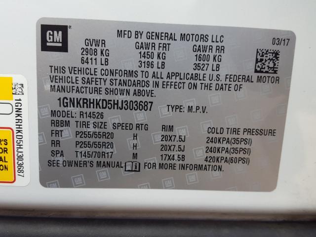 Photo 9 VIN: 1GNKRHKD5HJ303687 - CHEVROLET TRAVERSE L 