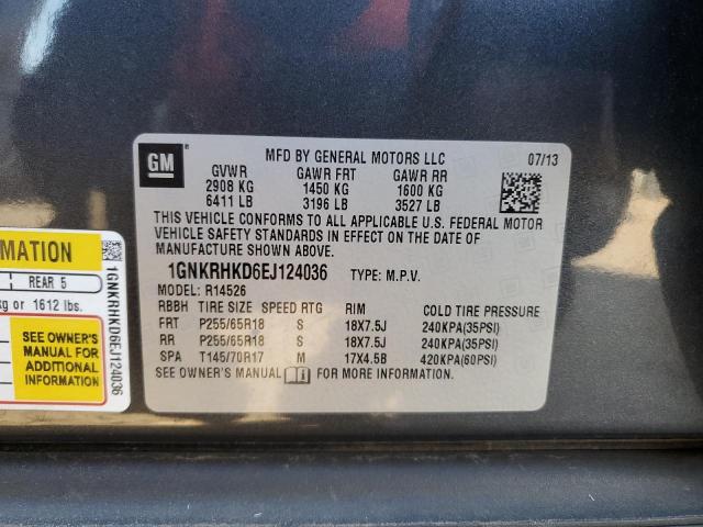 Photo 11 VIN: 1GNKRHKD6EJ124036 - CHEVROLET TRAVERSE 