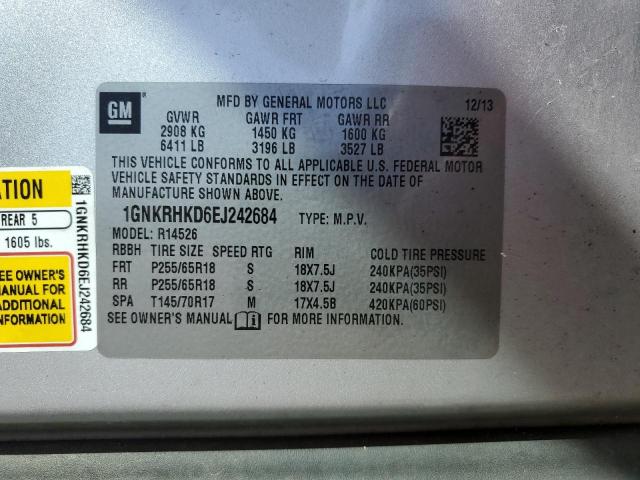 Photo 12 VIN: 1GNKRHKD6EJ242684 - CHEVROLET TRAVERSE L 