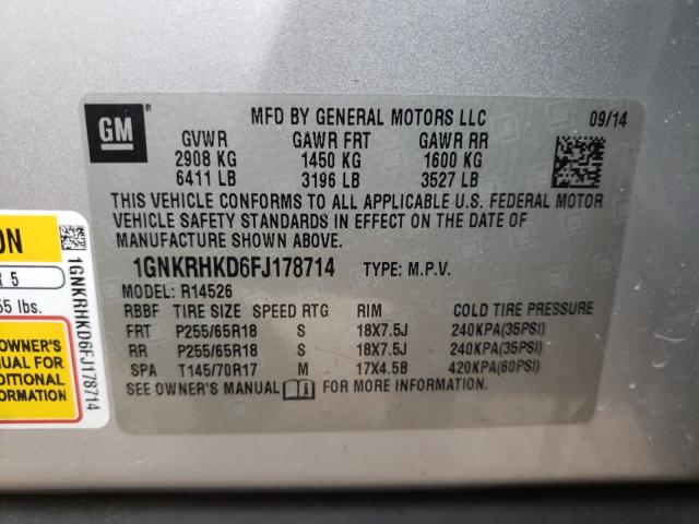 Photo 9 VIN: 1GNKRHKD6FJ178714 - CHEVROLET TRAVERSE L 