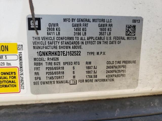 Photo 13 VIN: 1GNKRHKD7EJ162522 - CHEVROLET TRAVERSE L 