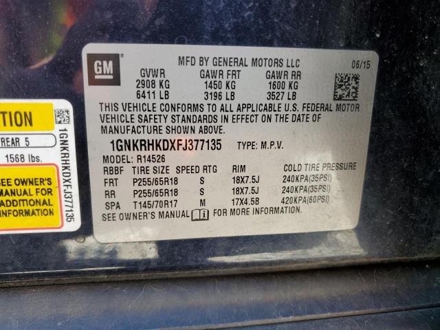 Photo 13 VIN: 1GNKRHKDXFJ377135 - CHEVROLET TRAVERSE 