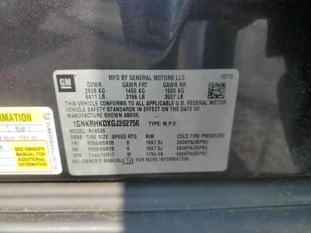 Photo 11 VIN: 1GNKRHKDXGJ202756 - CHEVROLET TRAVERSE L 