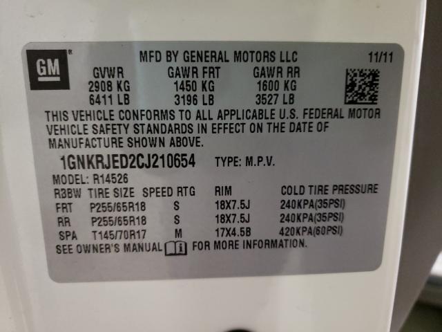 Photo 9 VIN: 1GNKRJED2CJ210654 - CHEVROLET TRAVERSE L 