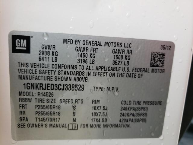 Photo 9 VIN: 1GNKRJED3CJ338529 - CHEVROLET TRAVERSE L 