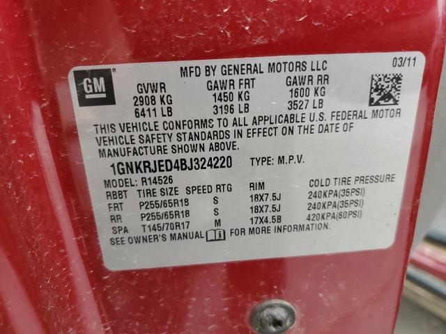 Photo 11 VIN: 1GNKRJED4BJ324220 - CHEVROLET TRAVERSE 