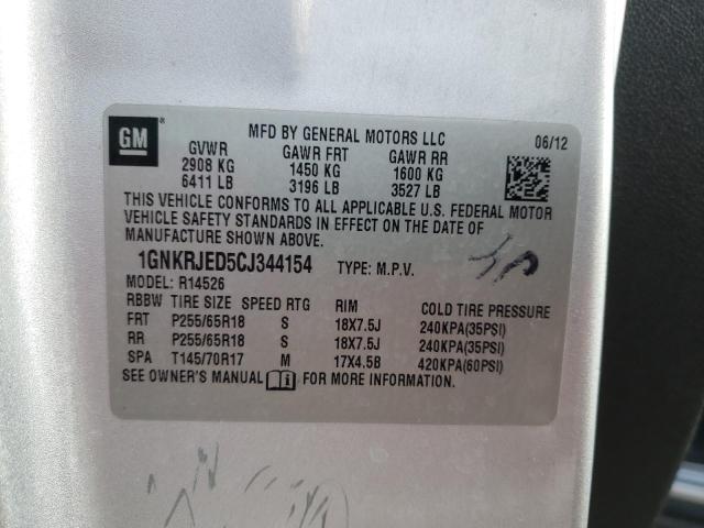 Photo 12 VIN: 1GNKRJED5CJ344154 - CHEVROLET TRAVERSE 