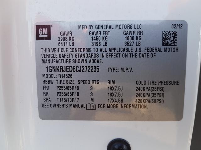 Photo 9 VIN: 1GNKRJED6CJ272235 - CHEVROLET TRAVERSE L 