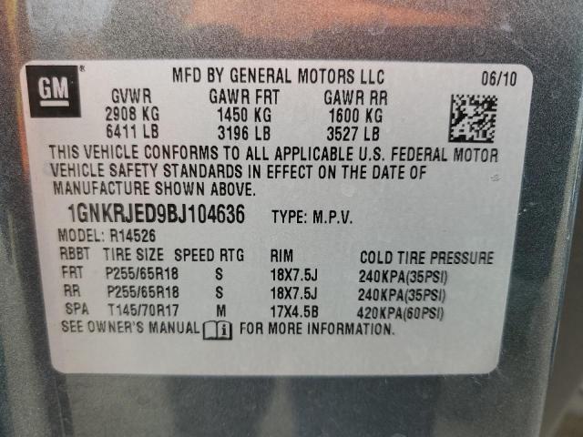 Photo 12 VIN: 1GNKRJED9BJ104636 - CHEVROLET TRAVERSE 