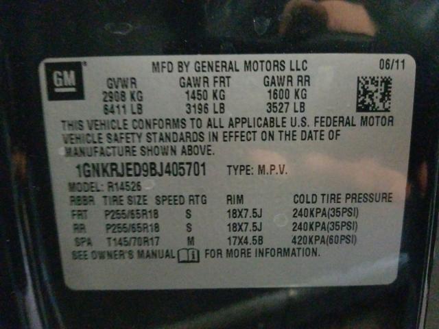 Photo 9 VIN: 1GNKRJED9BJ405701 - CHEVROLET TRAVERSE L 