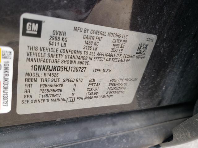 Photo 9 VIN: 1GNKRJKD3HJ130727 - CHEVROLET TRAVERSE P 