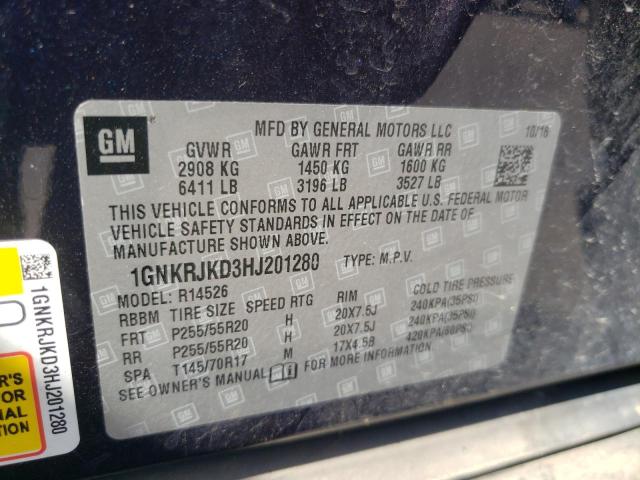 Photo 12 VIN: 1GNKRJKD3HJ201280 - CHEVROLET TRAVERSE P 