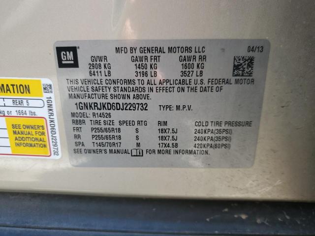 Photo 12 VIN: 1GNKRJKD6DJ229732 - CHEVROLET TRAVERSE L 