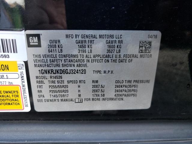 Photo 12 VIN: 1GNKRJKD6GJ324120 - CHEVROLET TRAVERSE 