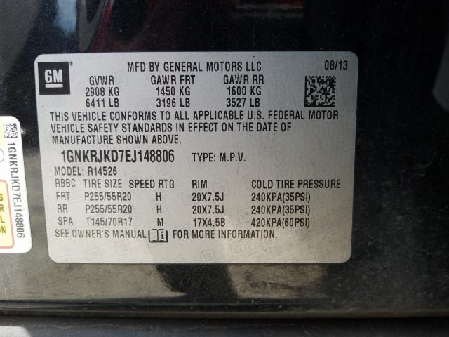 Photo 9 VIN: 1GNKRJKD7EJ148806 - CHEVROLET TRAVERSE L 