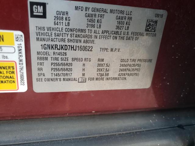 Photo 13 VIN: 1GNKRJKD7HJ160622 - CHEVROLET TRAVERSE P 