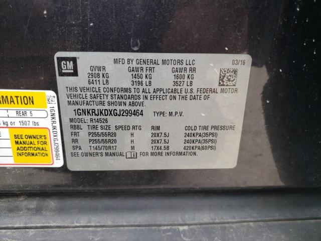 Photo 11 VIN: 1GNKRJKDXGJ299464 - CHEVROLET TRAVERSE L 