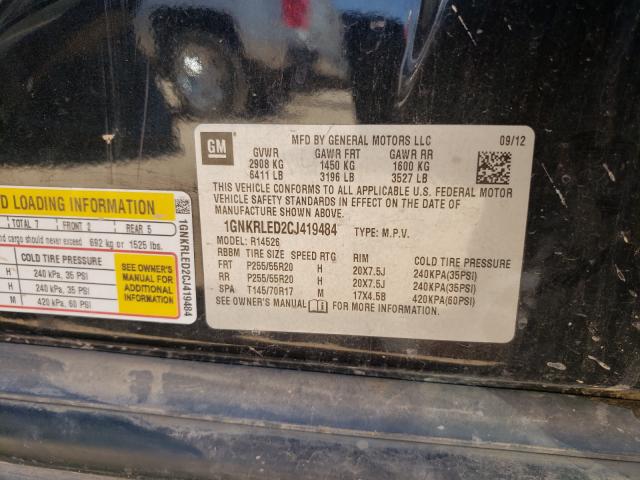 Photo 9 VIN: 1GNKRLED2CJ419484 - CHEVROLET TRAVERSE L 