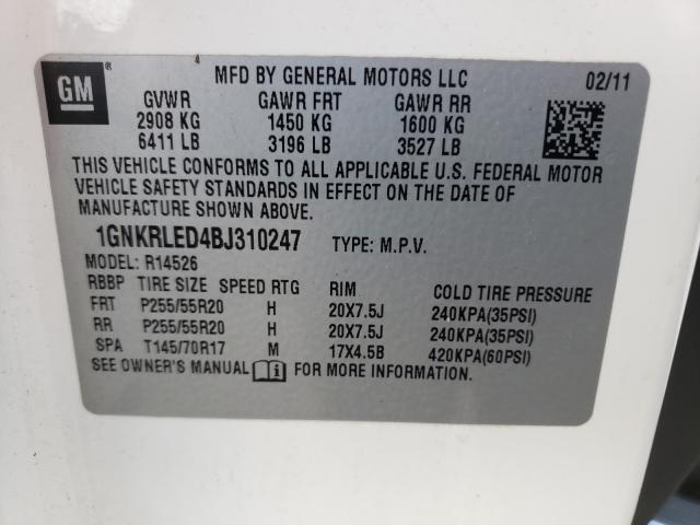 Photo 9 VIN: 1GNKRLED4BJ310247 - CHEVROLET TRAVERSE L 